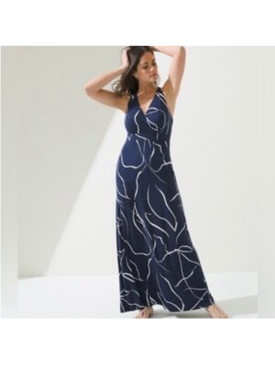 Soma Dresses & Skirts - Soma women’s maxi dress navy blue soft padded bust racerback size medium
